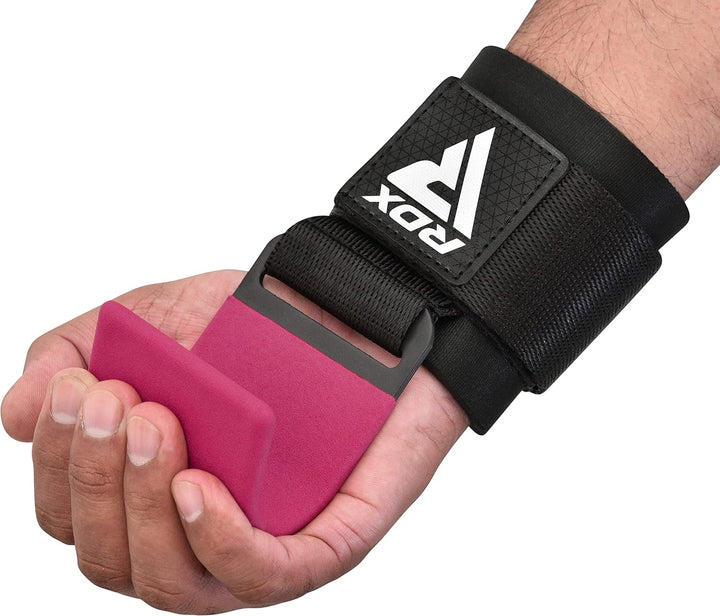 RDX Zughilfen Haken Krafttraining, 8mm Gepolstert Handgelenkschutz, Profi Bodybuilding Gewichtheben