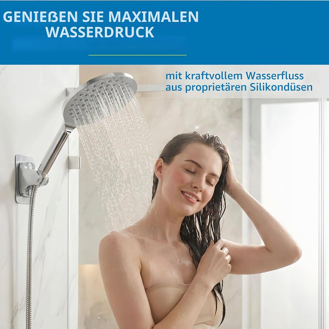 Extra Grosser Handbrausekopf, Voolan Hochdruck-Handbrauseköpfe, 19cm Chrom-Regenduschkopf, Ausreiche