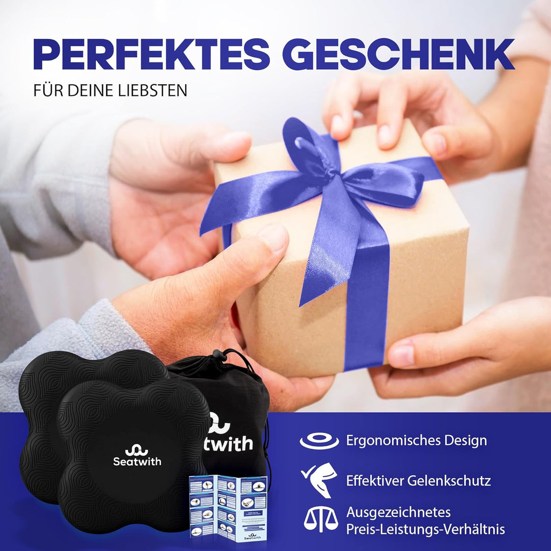 Yoga-Knie-Pad 2er Pack Kniekissen mit Transportbeutel+Trainingsanleitung PDF Maximale Entlastung und