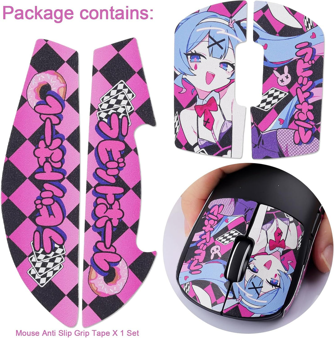 Hyekic Mouse Grip Tape Fit for Logitech G PRO X Superlight, 4 Pieces, Anti-Slip Gaming Mouse Skins,