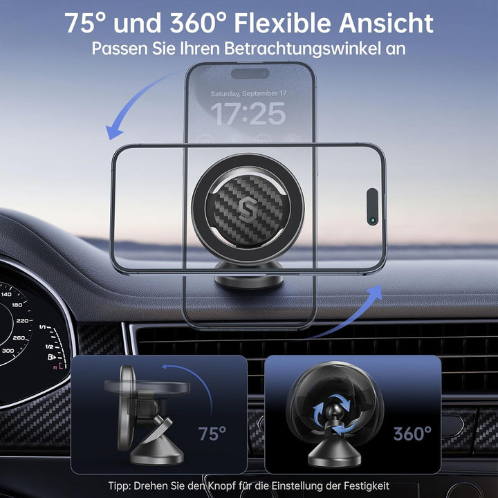 SYNCWIRE Handyhalterung Auto für MagSafe Autohalterung, Flexibler Drehbarer Magnetischer Handyhalter