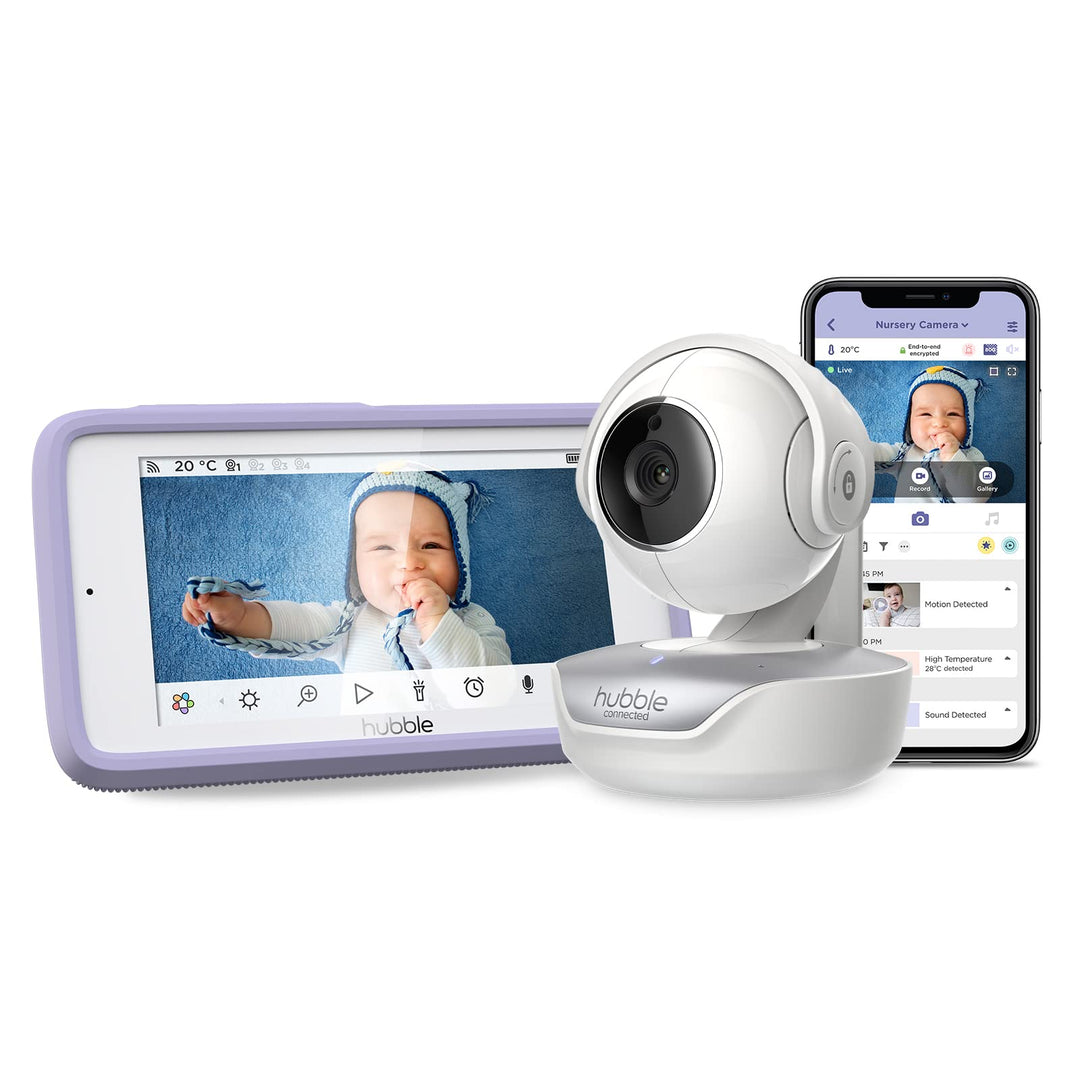 Hubble Connected Nursery Pal Premium Baby Monitor with Camera, 5 Inch Touch Screen, Privacy Mode, In