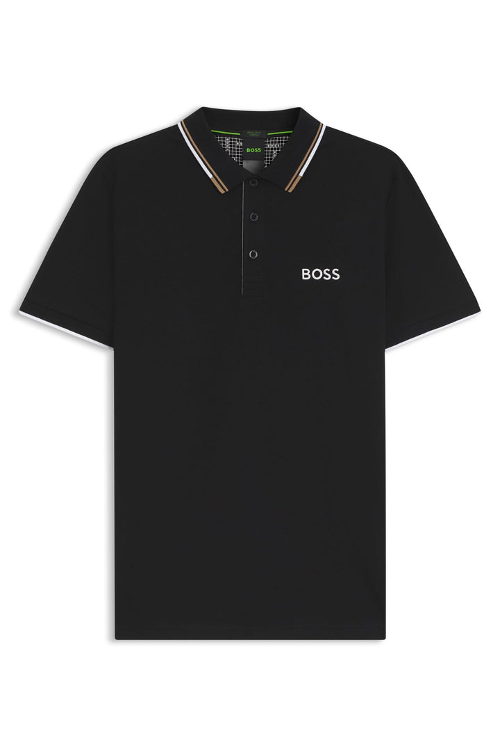 BOSS Herren Paddy Pro Poloshirt aus Baumwoll-Mix mit Kontrast-Details XS Black2, XS Black2