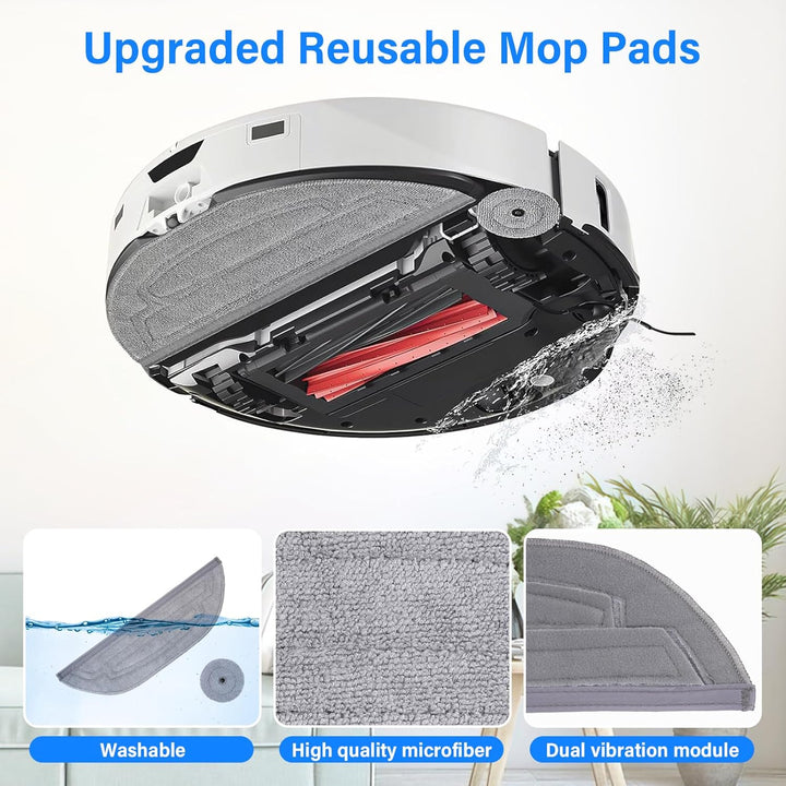 16 Stück Wischtücher Set für Roborock S8 MaxV Ultra/ S8 Max Ultra Saugroboter, 8 Wischtuch und 8 Sei