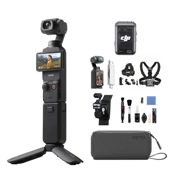 DJI Osmo Pocket 3 Kreativ Combo Bundle, vlog Kamera 4K mit 1-Zoll-CMOS und 4K/120 fps Video, 3-Achse
