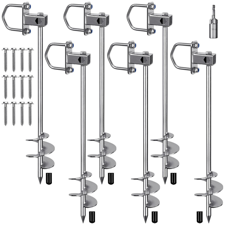 6er Zeltheringe, 74cm Zelt Heringe Erdnägel Stabil Lang Erdanker Bodenanker Schraubheringe Zelthaken