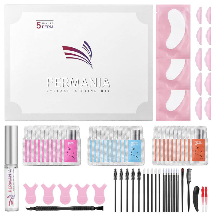 PERMANIA Wimpernlifting Set, 2 In 1 Brow Lifting Set, Lash Lifting Set, Einzelbeutelverpackung, 1 Be