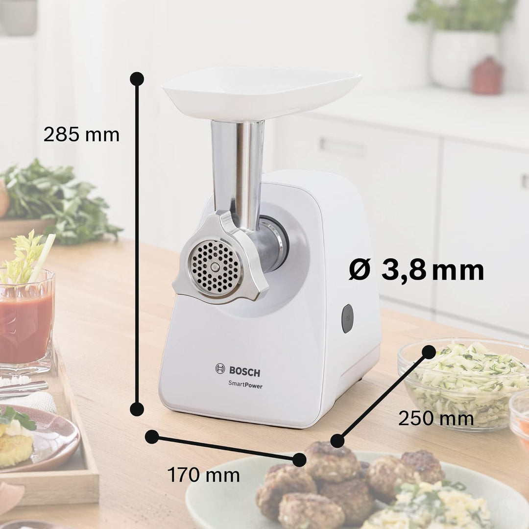 Bosch Elettrodomestici Fleischwolf bosch MFW2500W, Kunststoff, Weiss 350 W