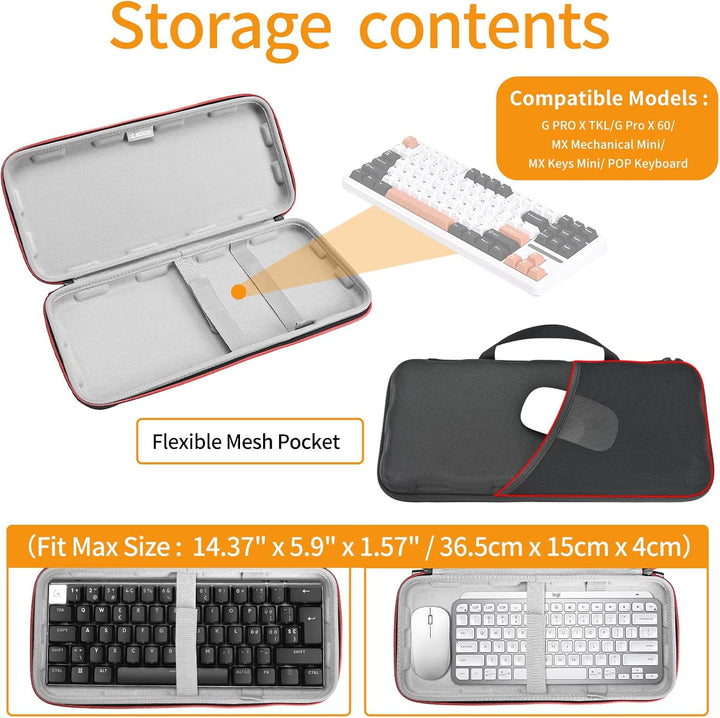 RLSOCO Tasche für Logitech MX Keys Mini/G PRO X 60 Lightspeed/G PRO X TKL Rapid/G G915 X /G413 Mecha
