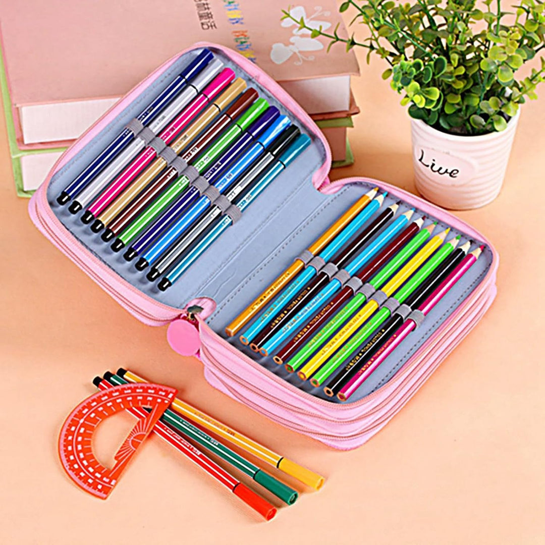 Yosoo Oxford Mehrschicht Stiftemappe für 72 Buntstifte Make-up Pinsel Tasche Pencil Organizer Pen Ta
