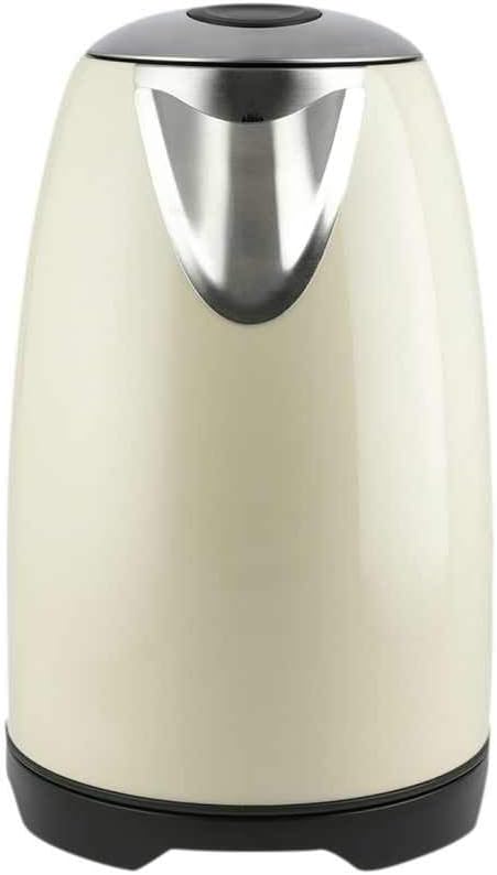 KHG Retro Wasserkocher WK-1714 CE Edelstahl creme beige 1,7 Liter, auswaschbarer Kalkfilter, Wassers