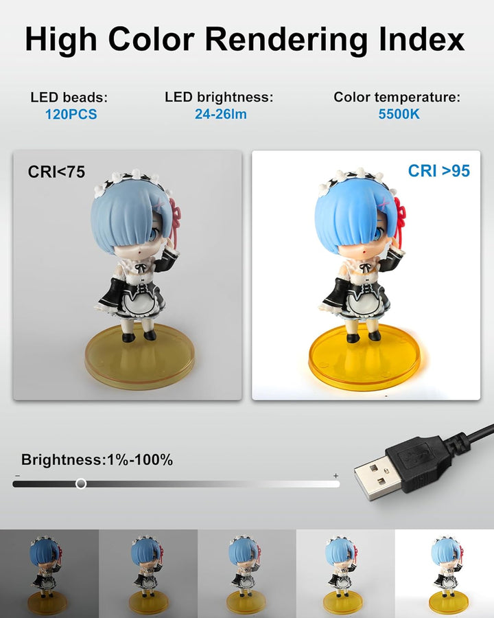 PULUZ Light Box Fotografie, 12 "x 12" professionelles dimmbares Schiesszelt-Kit mit CRI > 95 weisse