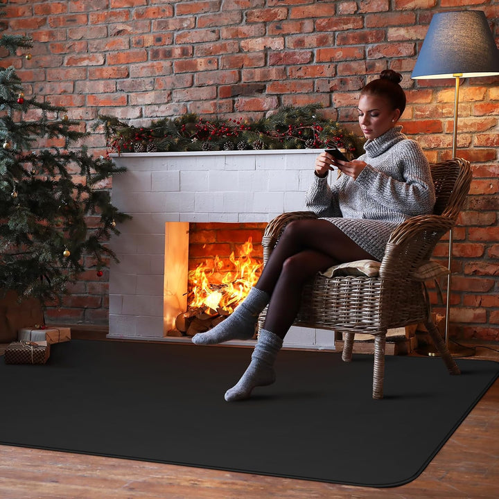 Digiroot Feuerfeste Unterlage 100×180cm, Faltbare Grillunterlage Bodenschutz, Silikon-Glasfaser Hitz
