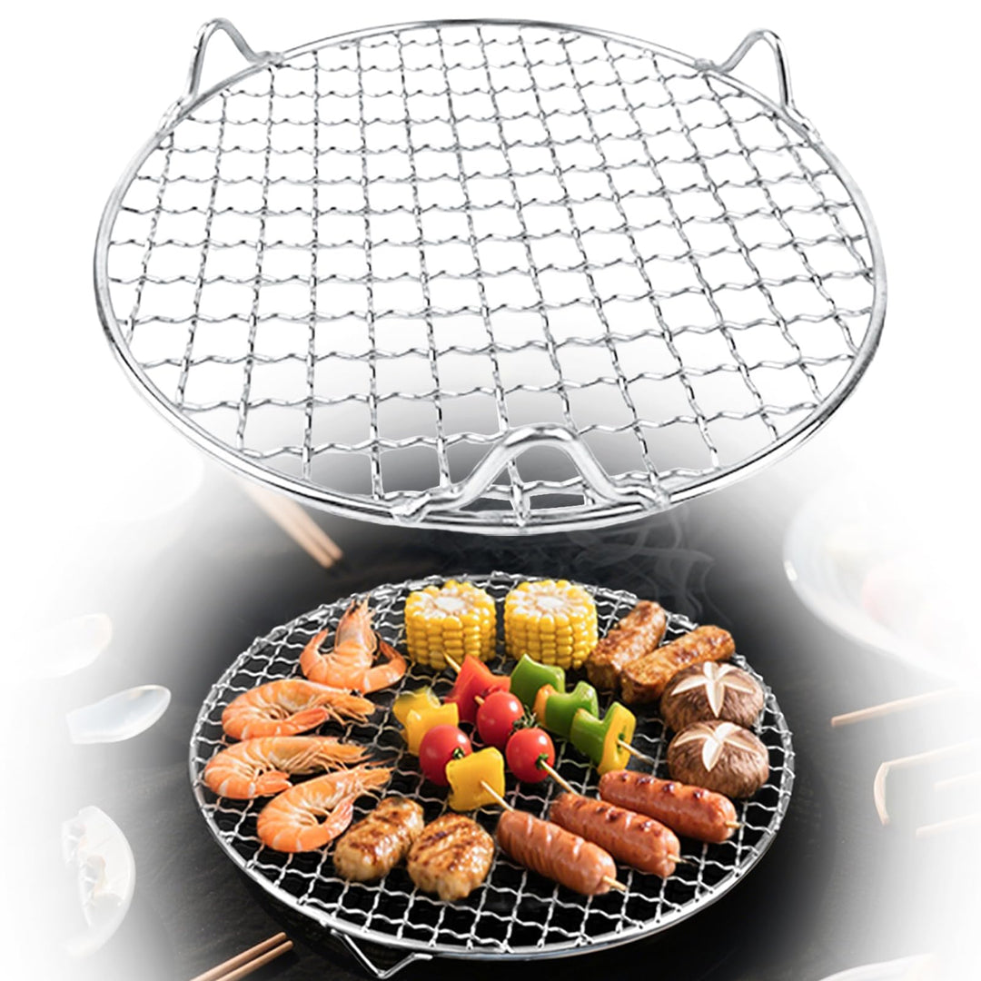 Edelstahl Grillrost Rund 30,5CM/33CM/34CM/35CM/38CM, BBQ Grillgitter Edelstahl Backblech Für Camping