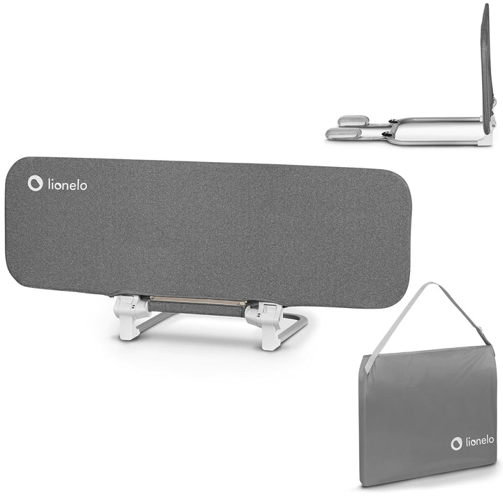 Lionelo Lora Tragbares Bettschutzgitter für Kinder, Neigungsverstellung bis 180°, klappbares Schutzg