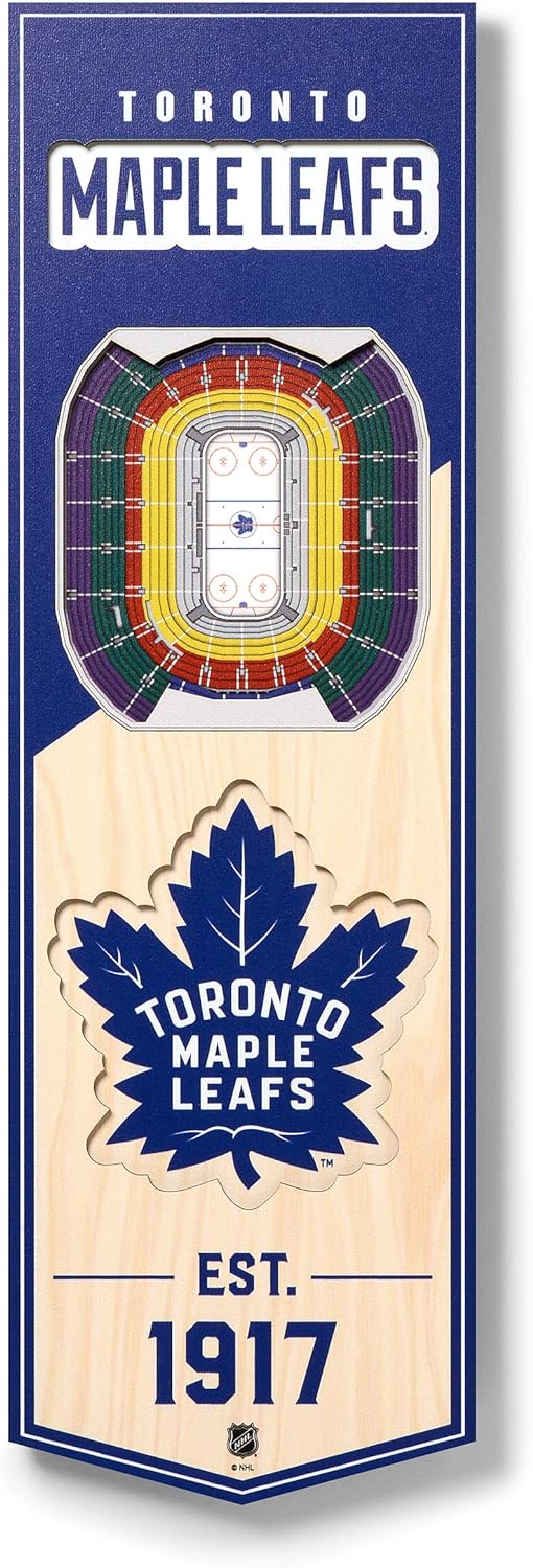 YouTheFan NHL 3D Stadion Banner 6 x 19 Zoll Toronto Ahornblätter, Toronto Ahornblätter