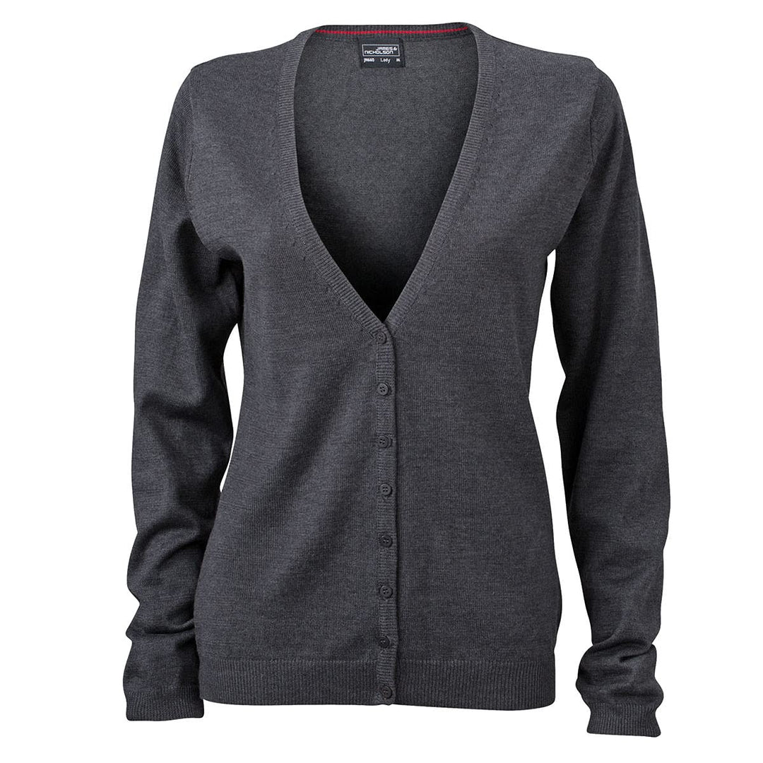 JN660 Damencardigan Strickjacke Damen Cardigan V-Neck XXL,anthracite melange
