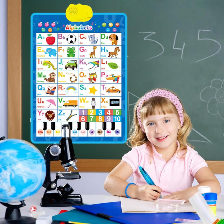 Elektronische Wandtafel – interaktives 40,6 x 55,9 cm grosses Alphabet-Zahlen-Poster, musikalisches