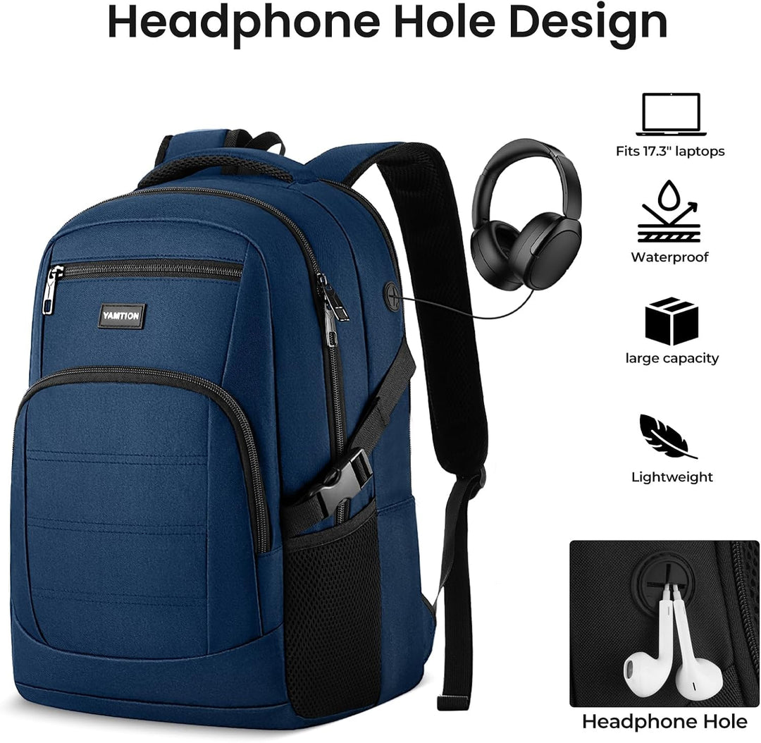 YAMTION Rucksack Herren, Schulrucksack, Laptop Backpack, 17,3 Zoll Laptop Rucksack, Rucksack für Män