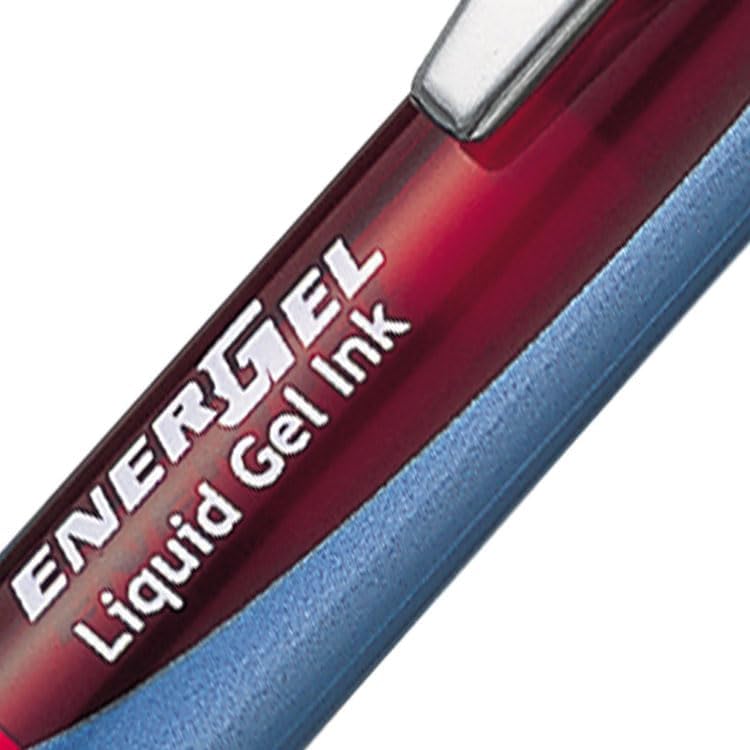 Pentel BLN75-B Gel-Tintenroller EnerGel mit Druckmechanik und Nadelspitze 0,5 mm 12 Stück, rot 12 St