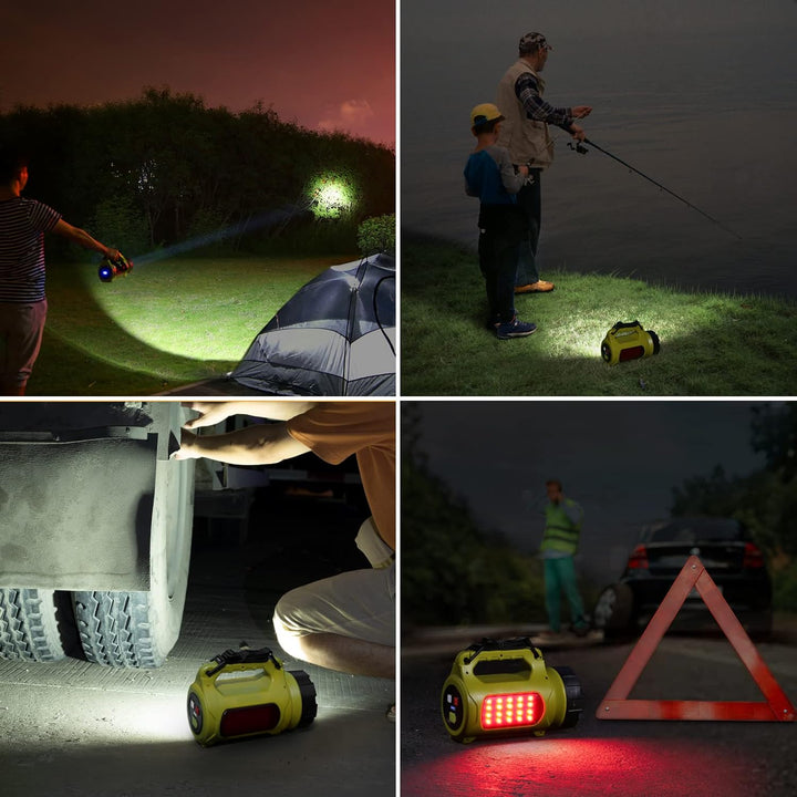 LE LED Handscheinwerfer, Taschenlampe Aufladbar CREE Akku Handlampe & Handstrahler mit Powerbank, 10