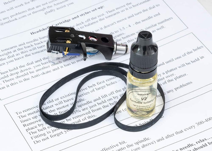 Schwarzes Headshell, Tonabnehmer, Stylus, Antriebsriemen, Schmiermittel-Auffrischungspaket für Pione