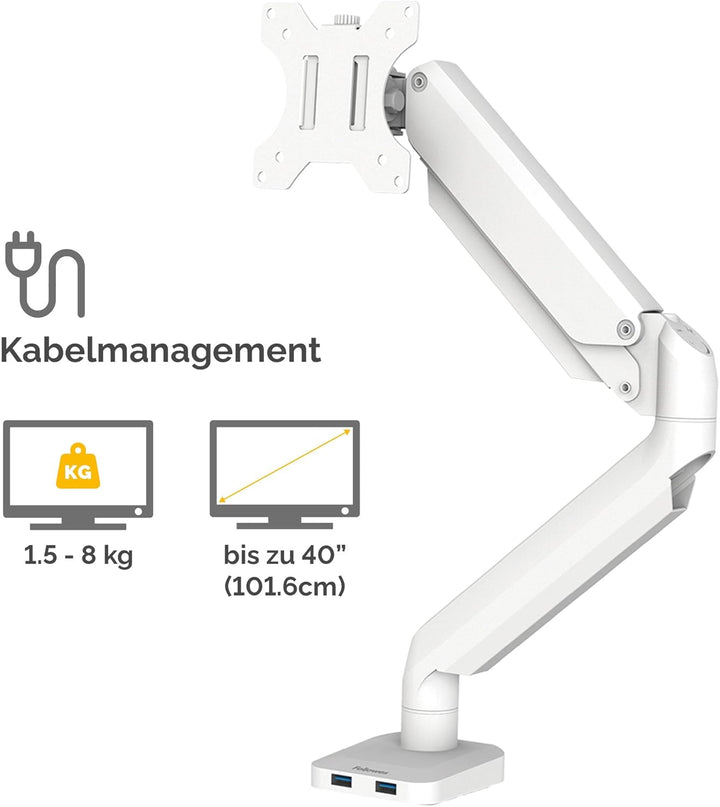 Fellowes Monitor Halterung für 1 Bildschirm bis 32 Zoll (81,28 cm) - Platinum Series Monitor Arm mit