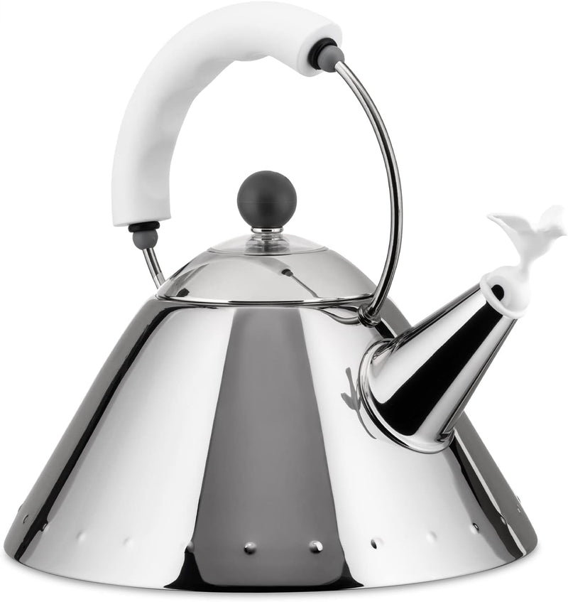 Alessi 9093 W Wasserkessel, Edelstahl, weiss, 4 x 25 x 4,5 cm, Einheiten, 1.0 Weiss Edelstahl, Weiss