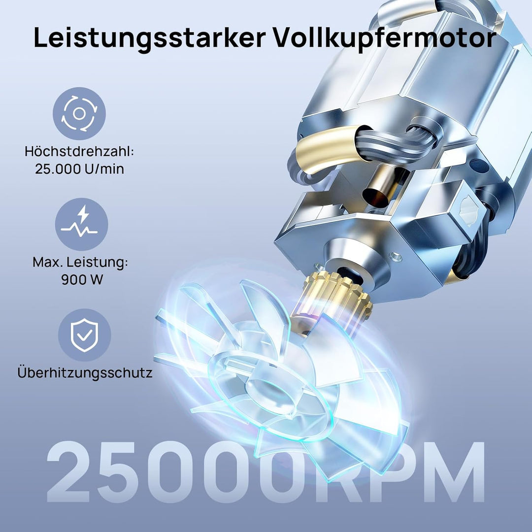 Ganiza Smoothie Maker, 900W Mini Standmixer, Mixer mit 25.000 U/min, 3 Tritan-To-Go-Bechern(300ml&50