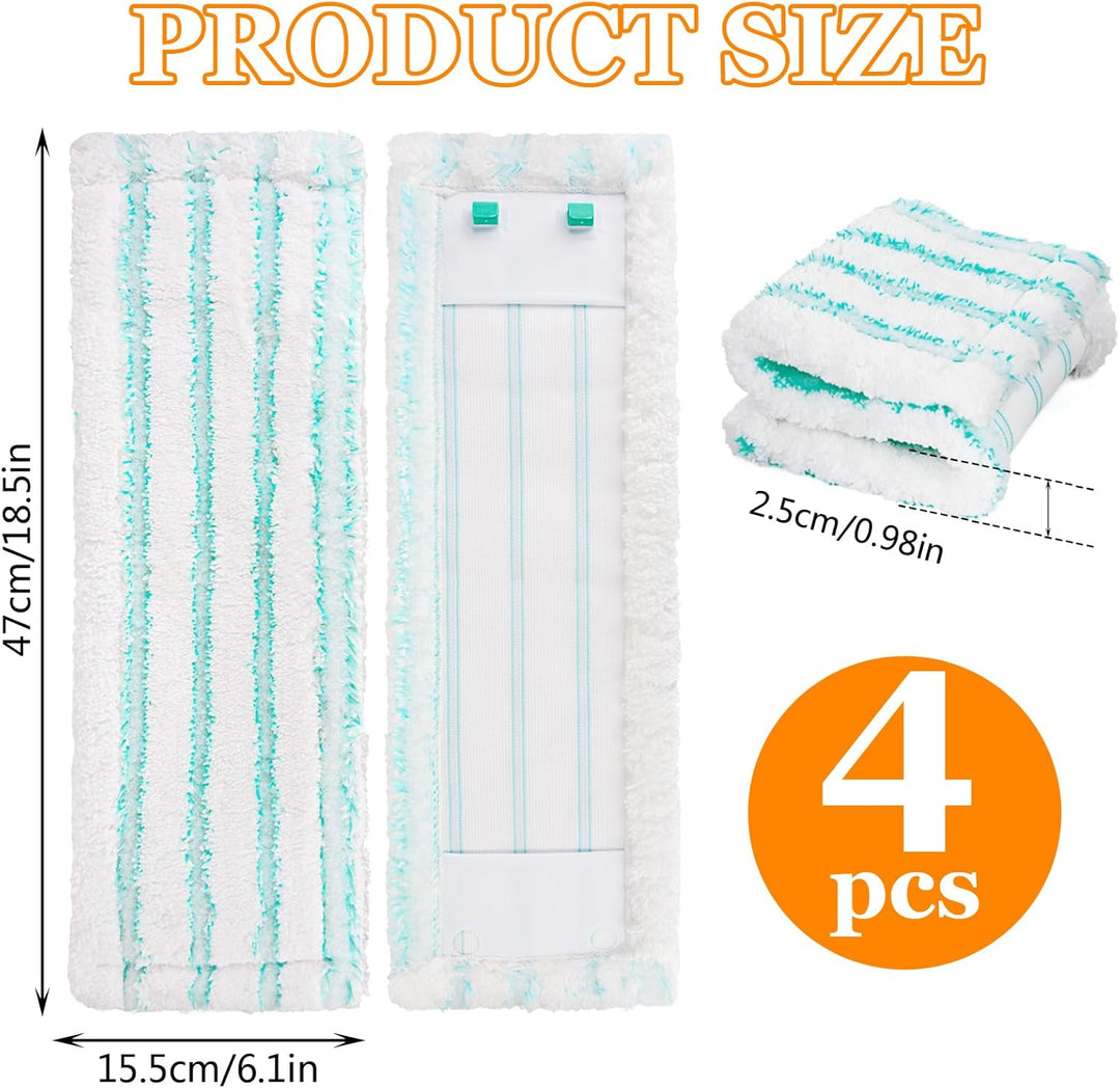 4 Stück Ersatz-Wischbezüge für Leifheit Profi XL Cotton Plus/Profi XL Micro Duo Vollstiel Bodenwisch