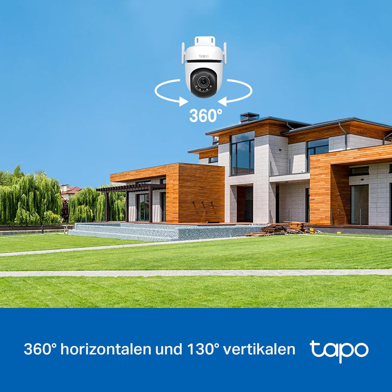 TP-Link Tapo C520WS Überwachungskamera Aussen, Starlight Farbe Nachtsicht,360° Kamera , 2K 4MP, 2 le