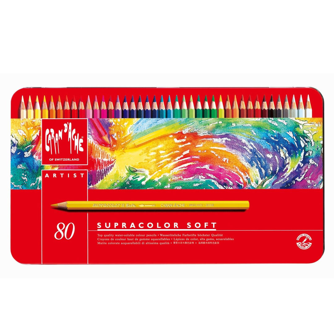 Caran d'Ache 3888.38 Supracolor Soft Pencils - Assorted Colours (Tin of 80) 36 stück (1er Pack), 36