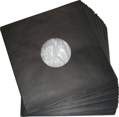Protected LP Schallplatten Innenhüllen mit Fütterung Deluxe schwarz (100 Stück)