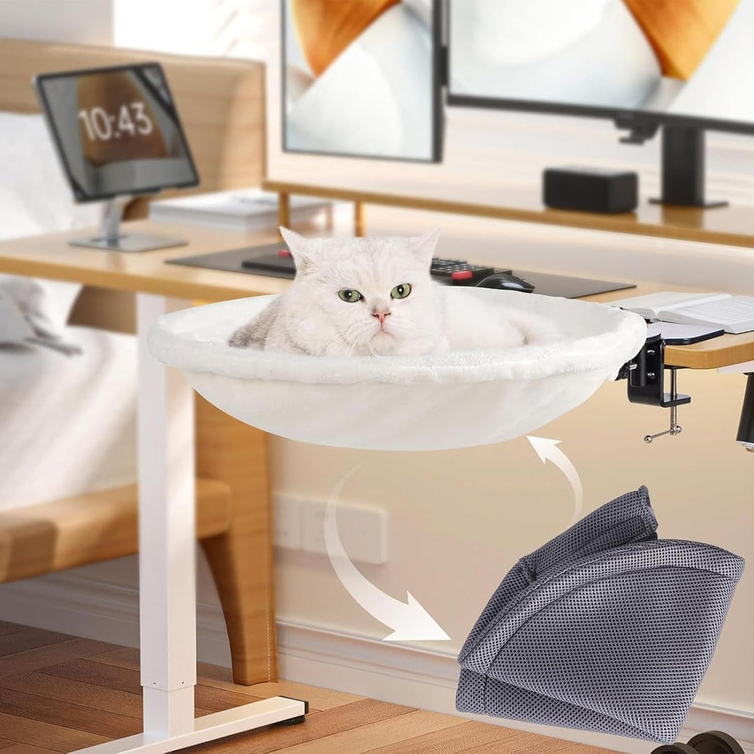 Katzen Schreibtisch Bett | Gemütliche Katzenhängematte Mit Bis Zu 23 Kg Tragkraft,Waschbares Katzenb