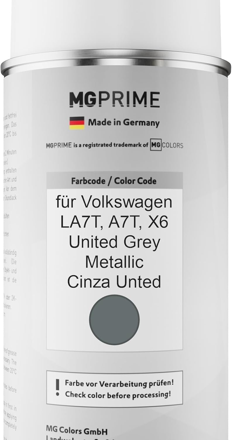 MG PRIME Autolack Sprühdosen Set für Volkswagen VW LA7T / A7T / X6 United Grey Metallic/Cinza Unted