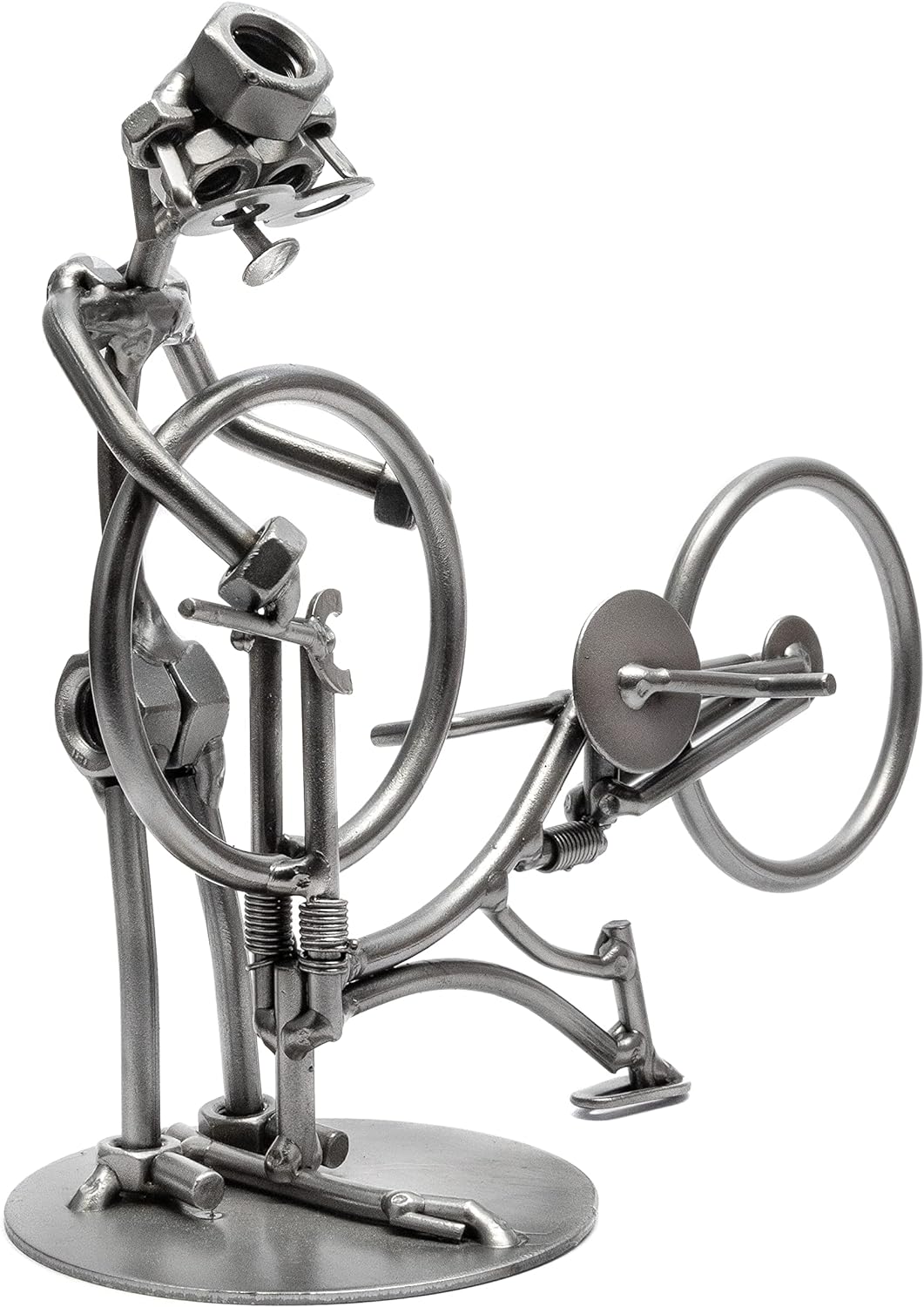 STEEMO Schraubenmännchen Fahrrad Reparatur Geschenk Metall-Kunst Deko 21x9x18 cm