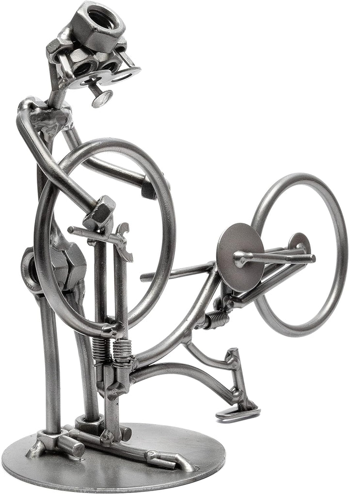 STEEMO Schraubenmännchen Fahrrad Reparatur Geschenk Metall-Kunst Deko 21x9x18 cm