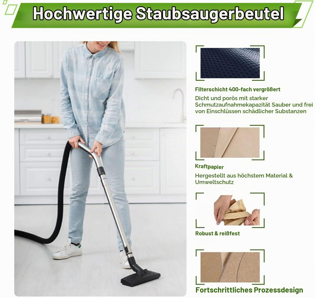 Rebirthcare 15 Stück 6.904-322.0 Staubsaugerbeutel für Kärcher WD2 Beutel Filtertüten WD2 Premium MV