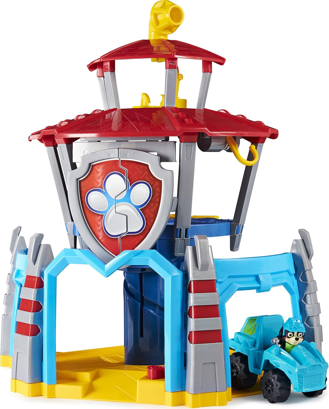 PAW Patrol Dino Rescue Hauptquartier-Spielset mit Geräuschen sowie exklusiver Rex-Figur und Fahrzeug