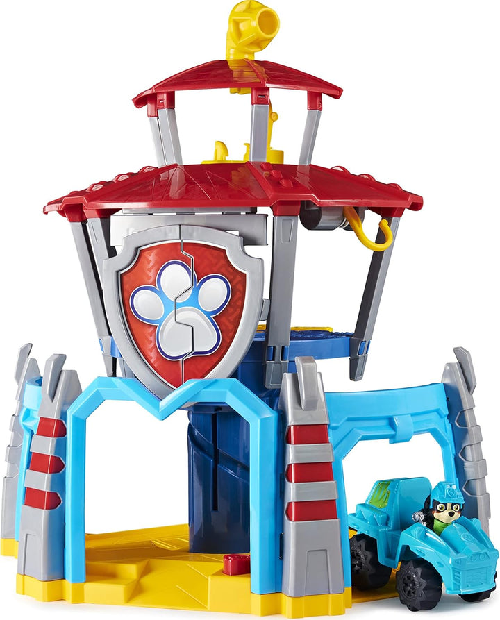 PAW Patrol Dino Rescue Hauptquartier-Spielset mit Geräuschen sowie exklusiver Rex-Figur und Fahrzeug