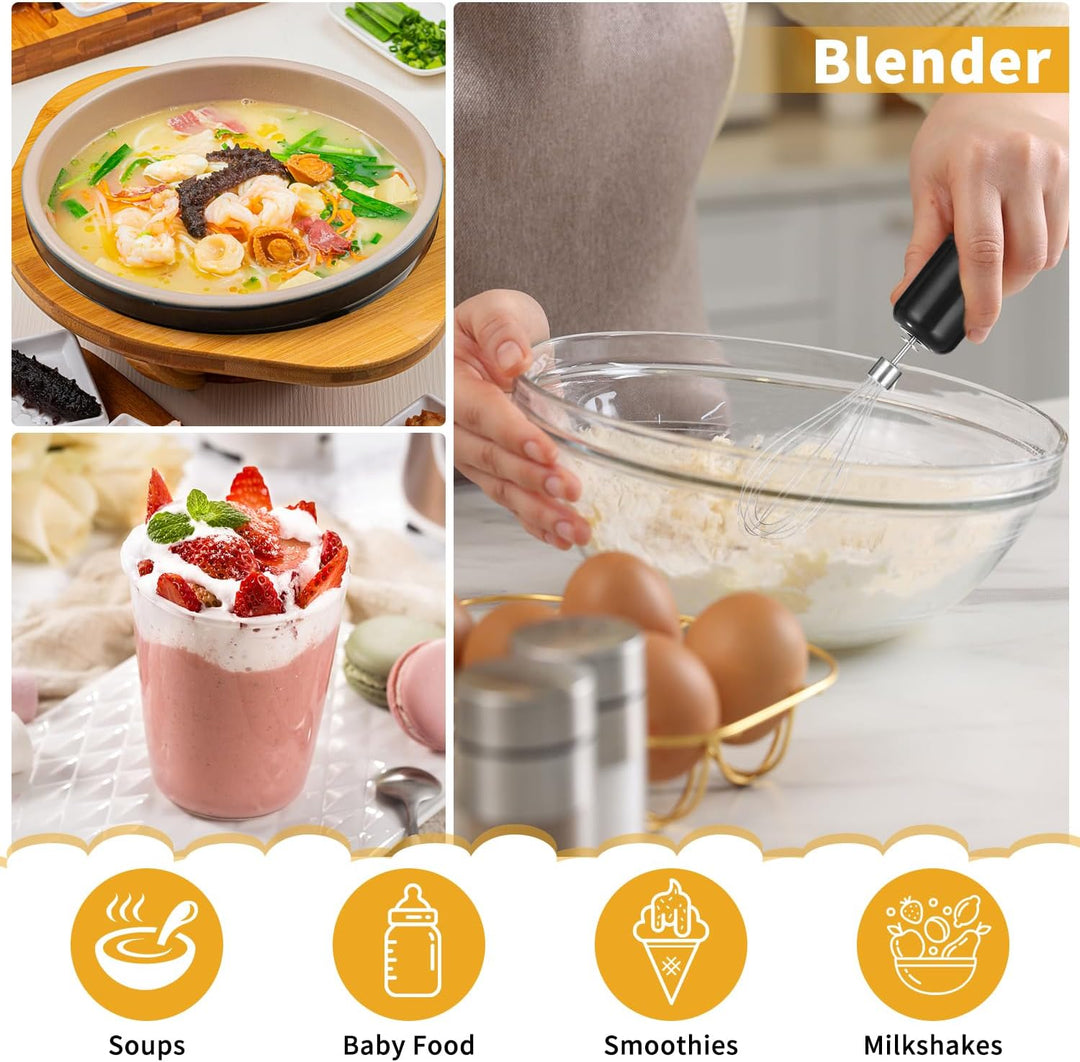 Stabmixer Edelstahl 5 in 1 Stabmixer Set 1000 Watt Pürierstab mit 12 Geschwindigkeiten und Turbo-Mod