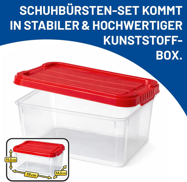RIVAL Schuhputzset 6-teilig – Schuhbürsten-Set mit Glanz-, Auftrags- & Schmutzbürsten – Schuhpflege
