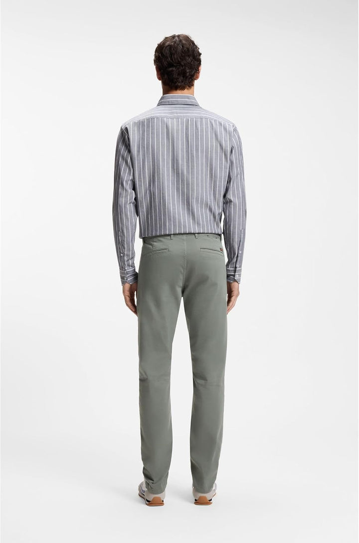 BOSS Herren Chino Slim Slim-Fit Chino aus elastischem Baumwoll-Satin 30W / 34L Open Grey76, 30W / 34
