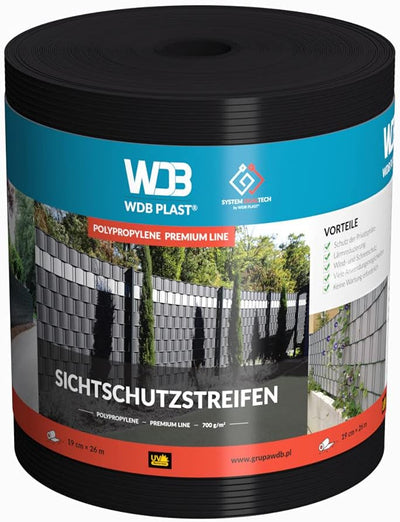 WDB Premium Hart PP Sichtschutzstreifen für Doppelstabmatten - Polypropylen Sichtschutz für Gartenza