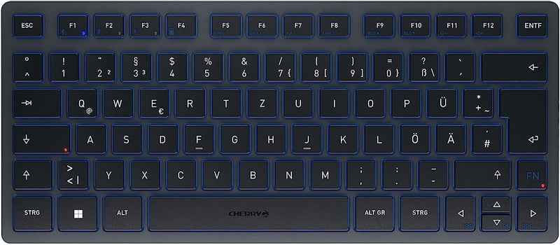 CHERRY KW 7100 Mini BT, Kompakte Multi-Device-Tastatur mit 3 Bluetooth®-Kanälen, Deutsches Layout (Q