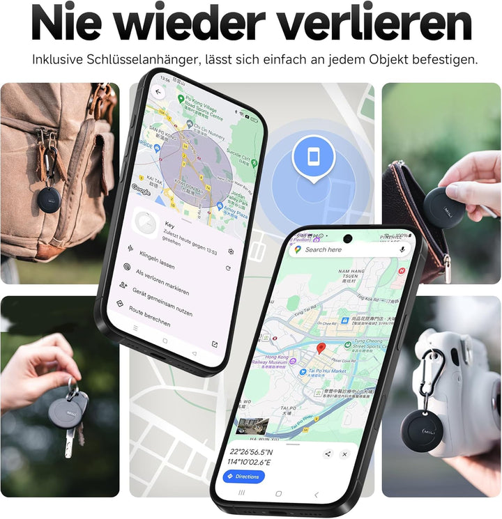 MiLi MiTag Android Smart Tag, Schlüsselfinder KeyFinder kompatibel mit Google Mein Gerät Finden APP