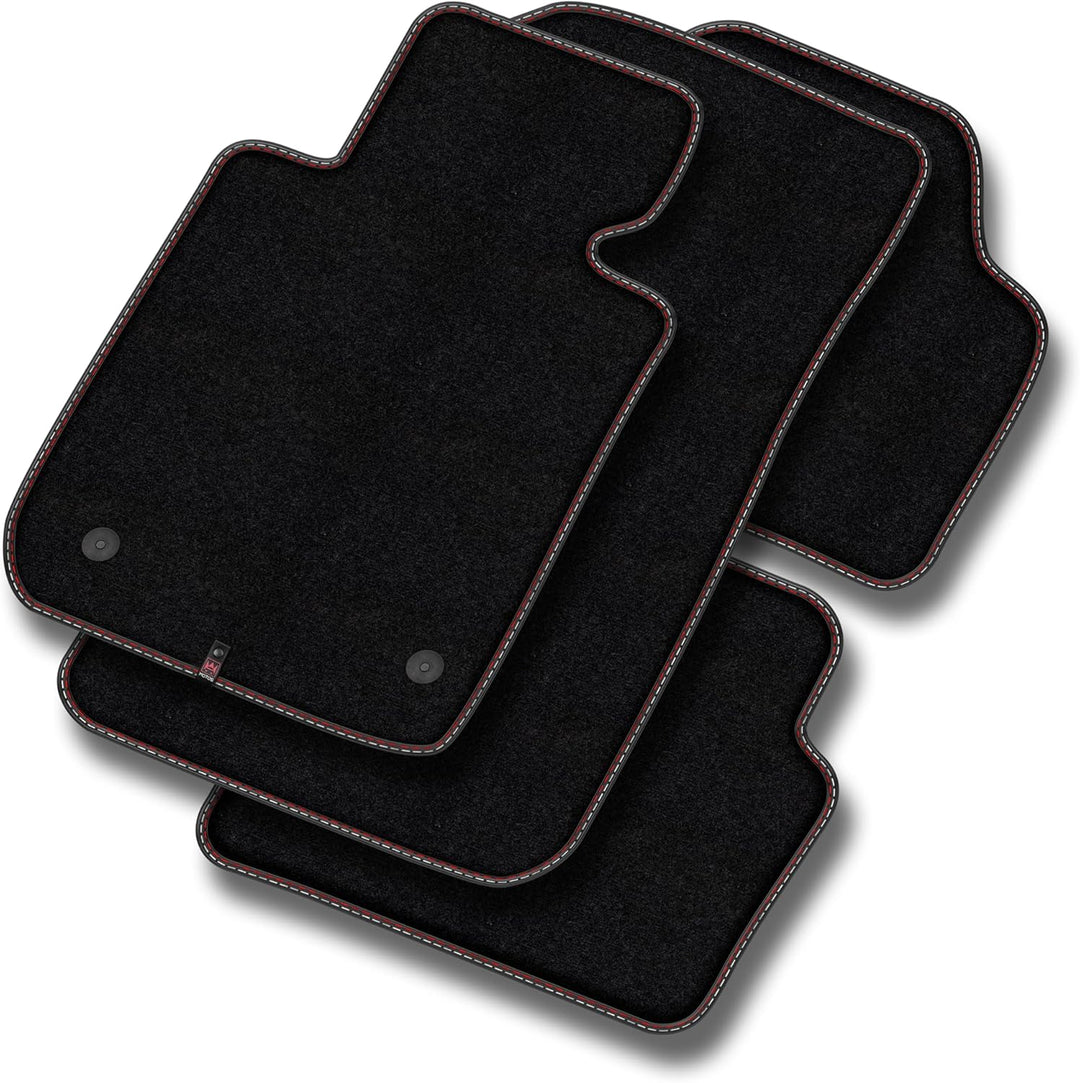 M MOTOS Velours Premium fussmatten Auto kompatibel mit BMW 3er F30 2012-2018 - Premium, Leder, Rot u