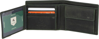 Visconti Trifold Leder Herren Geldbörse Hunter Wallet (701) RFID (Grün (Green)), Grün (Green)