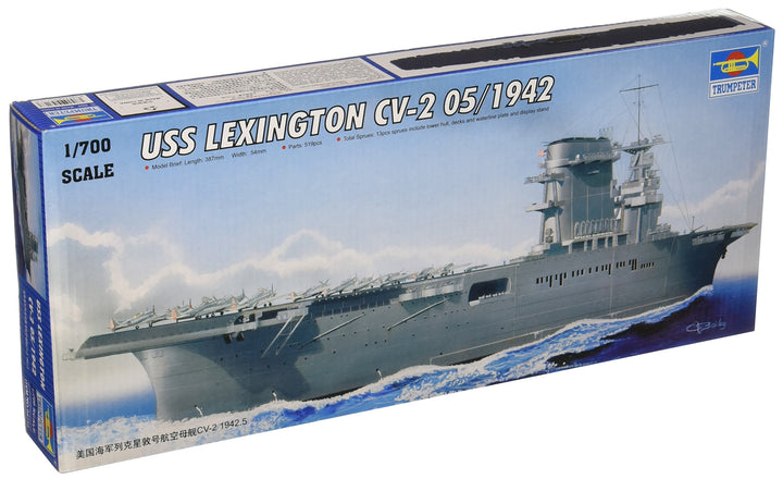 Trumpeter 05716 Modellbausatz USS Lexington CV-2 05/1942 mit Flugzeugen und Wasserfläche!!!!