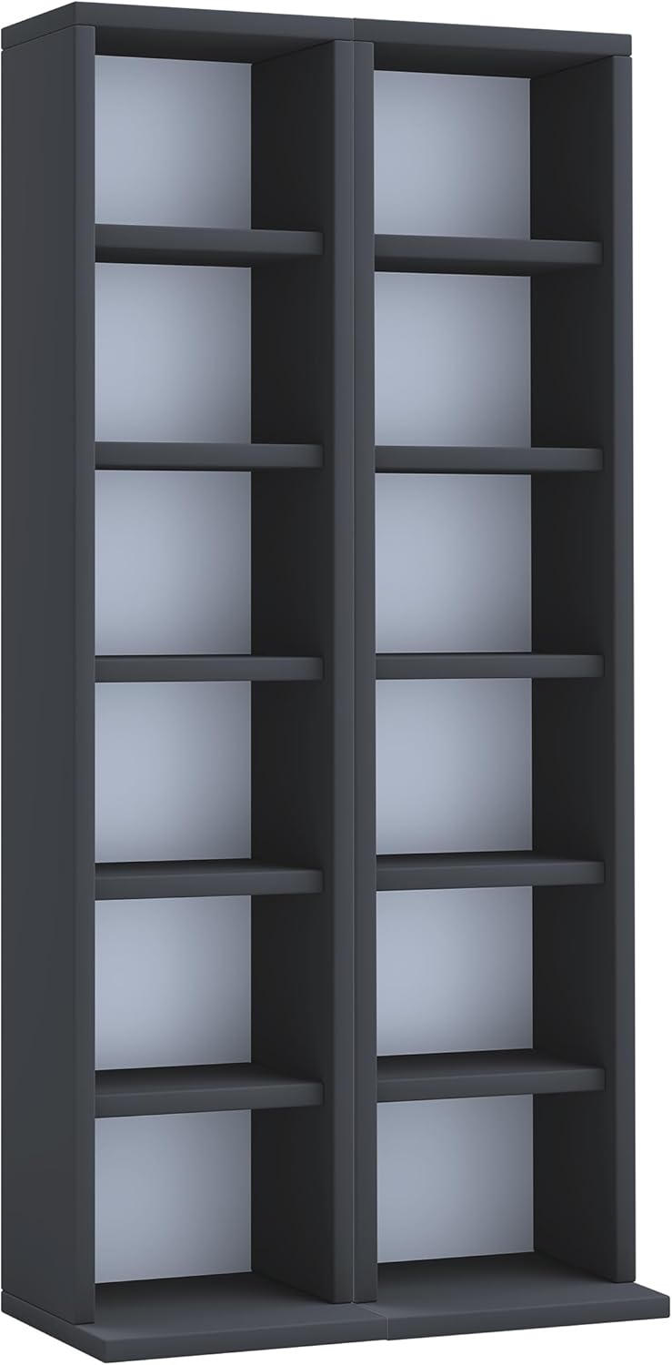 VCM Holz CD DVD Stand Regal Schrank Aufbewahrung Standregal Ständer Milano Schwarz, Schwarz